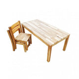 Qtoys Hardwood Rectangular Table with 2 Stacking Chairs