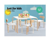 Curve 5 Piece Table & Chairs - Natural/White