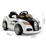 Bugatti Style Electric Ride on Car - Black & White