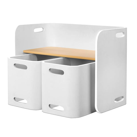Curve Multi Table and Chair Set - White