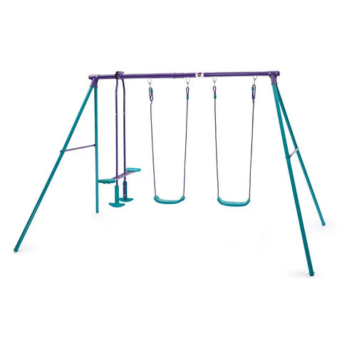 Plum Jupiter Swing Double & Glider Set Purple/Teal