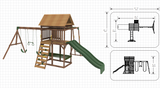 KidKraft Spacious Skies 5-in-1 Playset with Double Slide