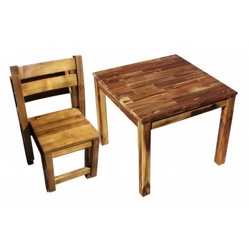 Qtoys Hardwood Table with 2 Stacking Chair