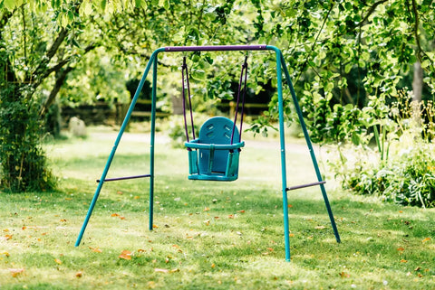 Plum 2 in 1 Swing Set Purple Teal Swing and Play