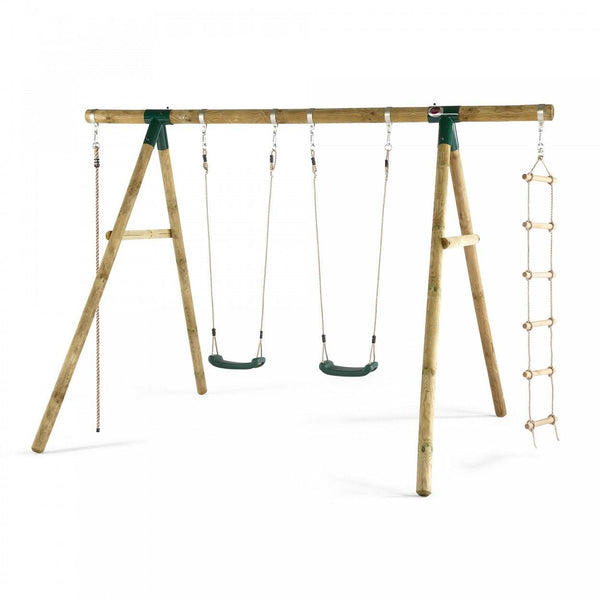 Plum Gibbon Wooden Swing Set - Swing and Play - 1