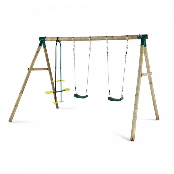 Plum Colobus Wooden Swing Set - Swing and Play - 1