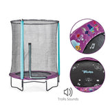 PLUM® Trolls 4.5ft Junior Trampoline & Enclosure with Sound