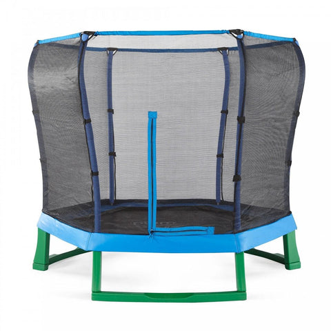 Plum 7ft Junior Trampoline & enclosure - blue - Swing and Play - 1