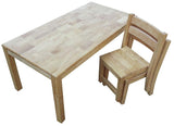 Qtoys Rubberwood Rectangular Table With 2 Stacking Chairs