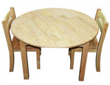 Qtoys Rubber Wood Round Table & Stacking Chairs - Large