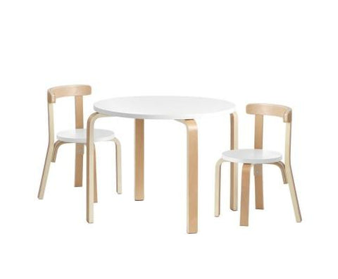 Curve Table & Chairs - Natural/White