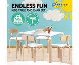 Curve 5 Piece Table & Chairs - Natural/White