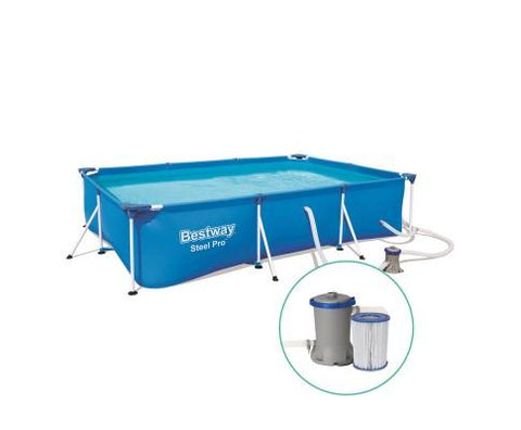 Bestway Rectangular Steel Frame Swimming Pool With Filter Pump