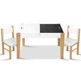 Table and Chair Storage Desk - White & Natural