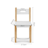 Table and Chair Storage Desk - White & Natural