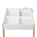 Table and Chair Storage Desk - White & Natural