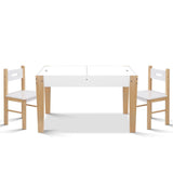 Table and Chair Storage Desk - White & Natural