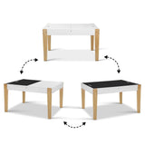 Table and Chair Storage Desk - White & Natural
