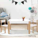 Table and Chair Storage Desk - White & Natural