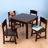 KidKraft Farmhouse Table & 4 Chairs - Espresso