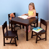 KidKraft Farmhouse Table & 4 Chairs - Espresso