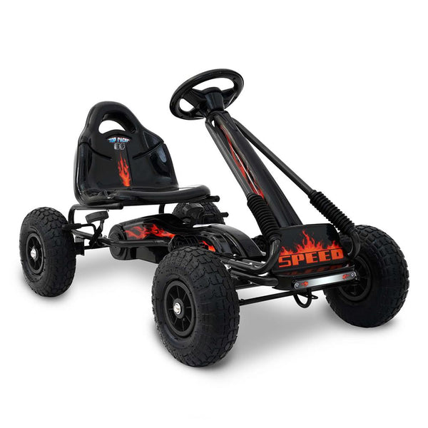 Shock Absorbing Pedal Powered Go Kart - Black