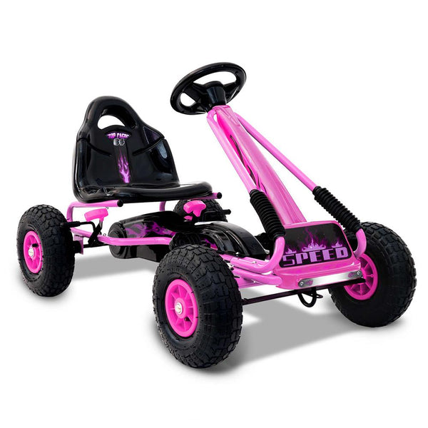 Shock Absorbing Pedal Powered Go Kart - Pink