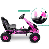 Shock Absorbing Pedal Powered Go Kart - Pink