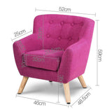 Fabric Accent Arm Chair - Pink