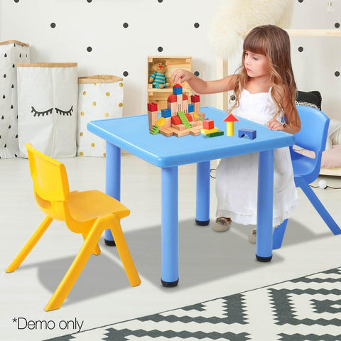 3 Piece Study Table and Chair Set - Blue