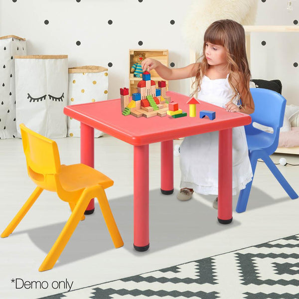 3 Piece Study Table and Chair Set - Red