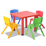 5 Piece Study Table and Chair Set - Red