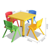 5 Piece Study Table and Chair Set - Yellow