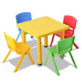 5 Piece Study Table and Chair Set - Yellow