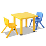 5 Piece Study Table and Chair Set - Yellow