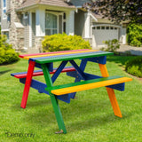 Rainbow Wooden Picnic Bench Set