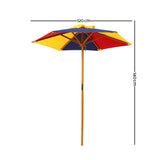 Rainbow Wooden Picnic Table Set with Umbrella