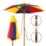 Rainbow Wooden Picnic Table Set with Umbrella