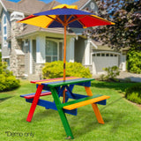 Rainbow Wooden Picnic Table Set with Umbrella