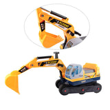 Excavator Digger with Helmet Pretend Play Ride On - Yellow