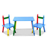 Keezi 3 Piece Wooden Table & Chairs Set - Multi-Color