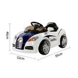 Bugatti Style Sports Ride on Car - Blue & White