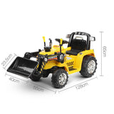 Bulldozer Loader Digger Electric Ride On - Yellow