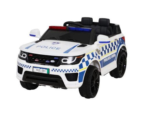 Rigo Kids Ride On Car Range Rover Inspired Patrol Police Electric Powered Toy Cars White