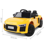 Audi R8 Licensed Electric Ride on Car - Yellow