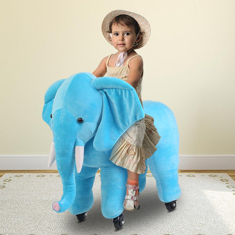 Ride on Elephant With Wheels - Blue