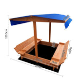 Shady Seat Sandpit - Natural Wood