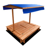 Shady Seat Sandpit - Natural Wood