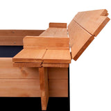 Shady Seat Sandpit - Natural Wood