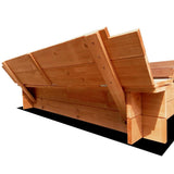 Shady Seat Sandpit - Natural Wood